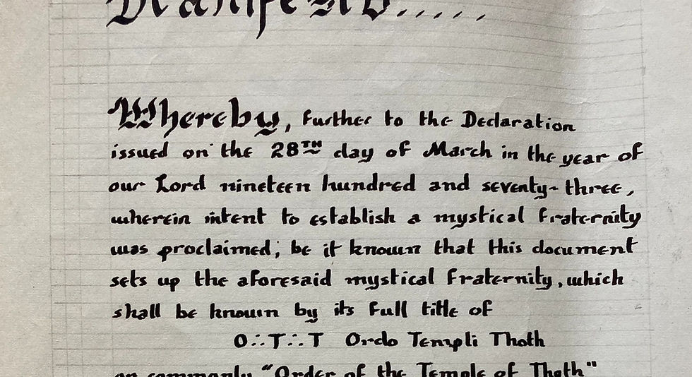 Thumbnail: ORDO TEMPLI THOTH HANDWRITTEN MANIFESTO