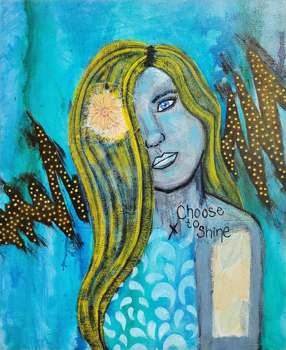 femme, choose to shine, shine, choose, street art, pop art, eau, jaune, choisit toi, choisir