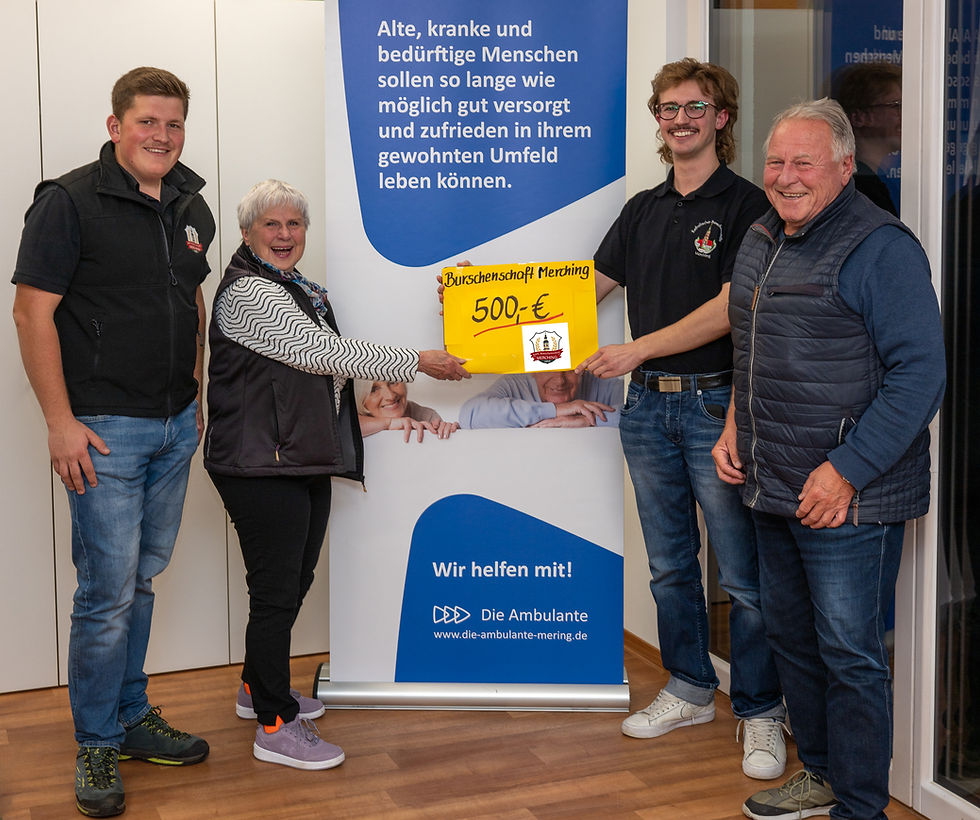 Die Jungen sagen Danke: Burschenverein Merching spendet 500 Euro