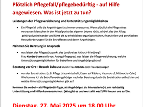 Gut beraten – besser versorgt Pflege betrifft uns alle – früher oder später