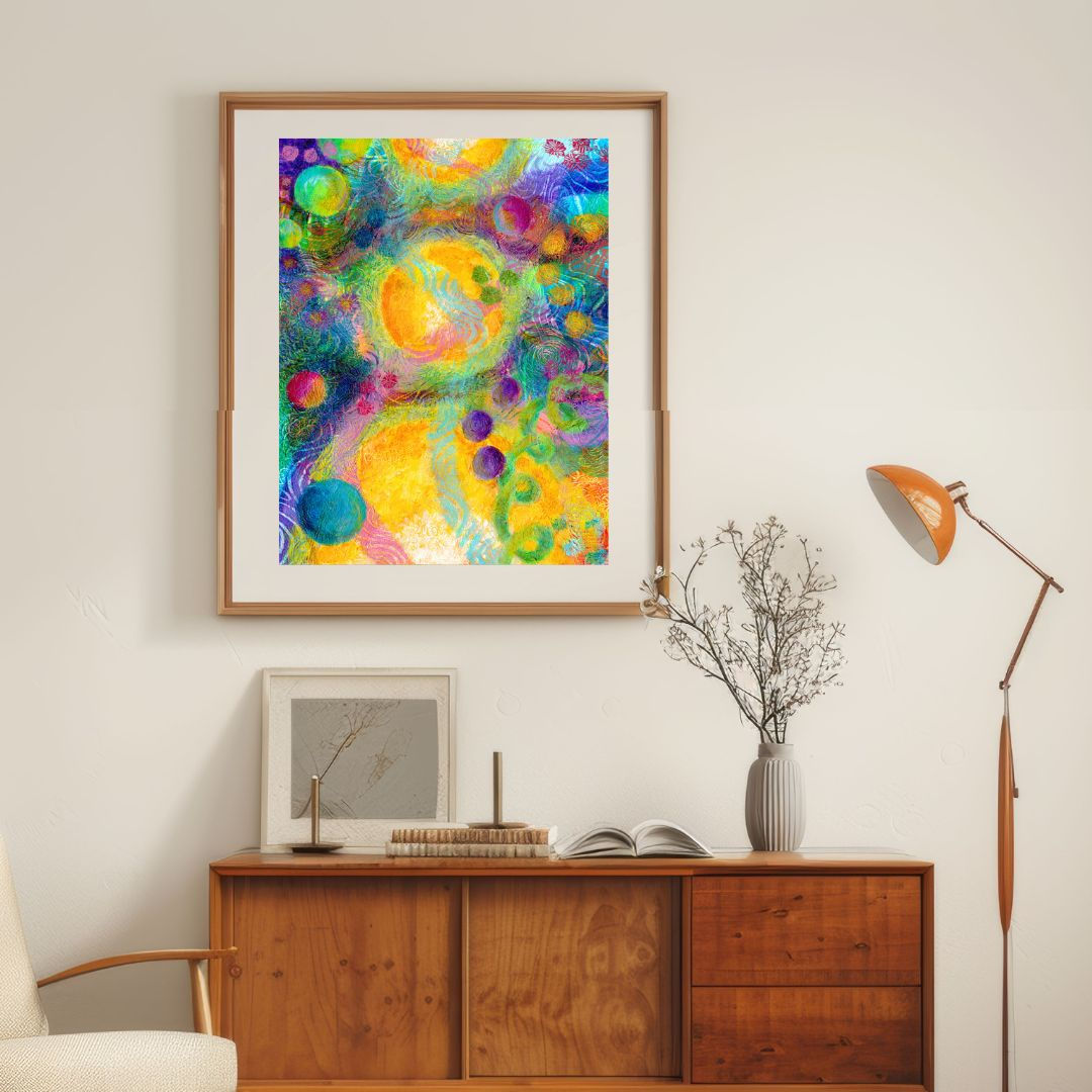 Three Suns - original abstract acrylic painting