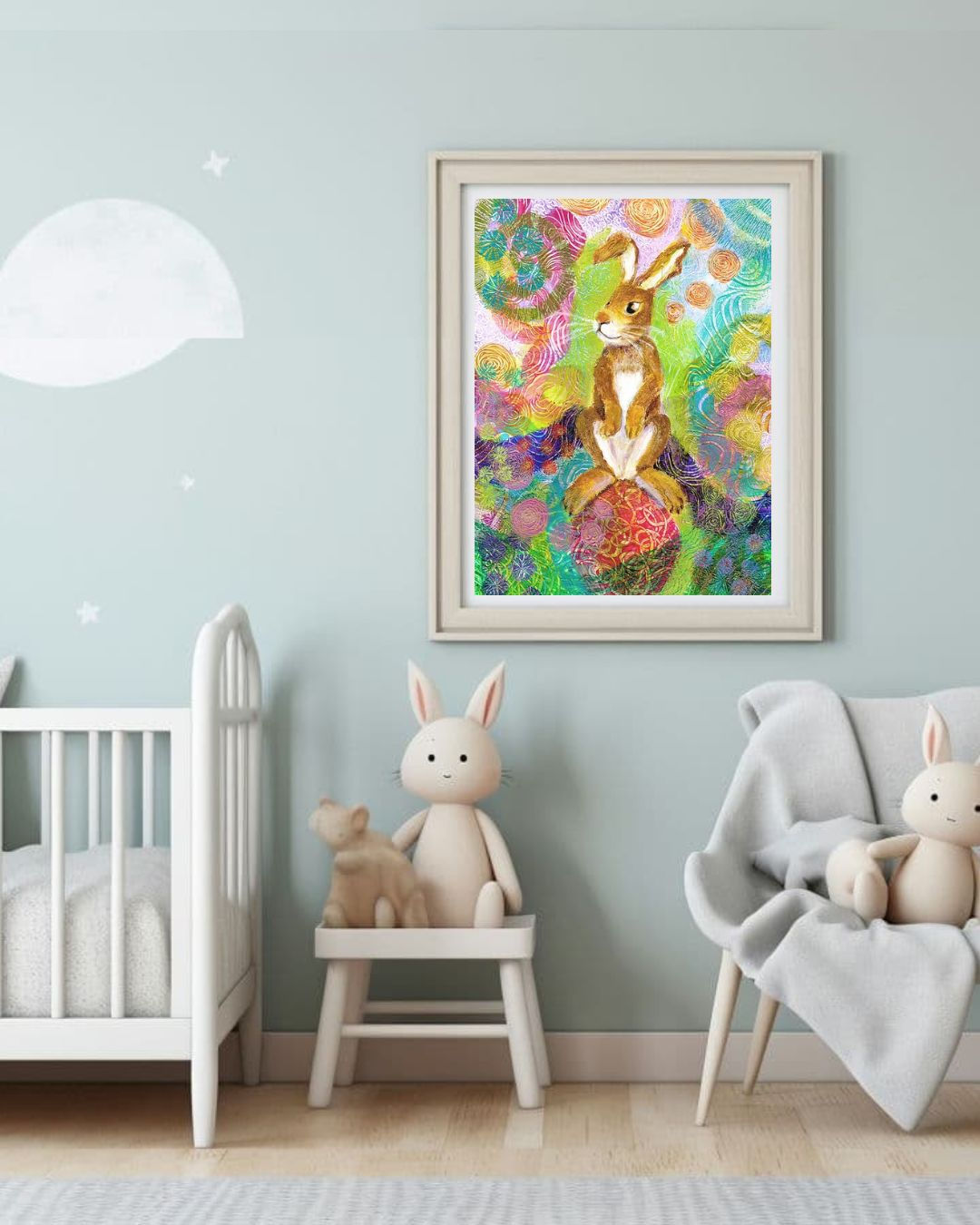 Hare on an Egg - original acrylic painting