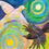 Thumbnail: White dove in moon night, black crow with sun - symbolizing balance original colorful acrylic painting by Heni Sandoval