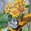 Thumbnail: Sunflowers on the Screened Porch - original acrylic painting