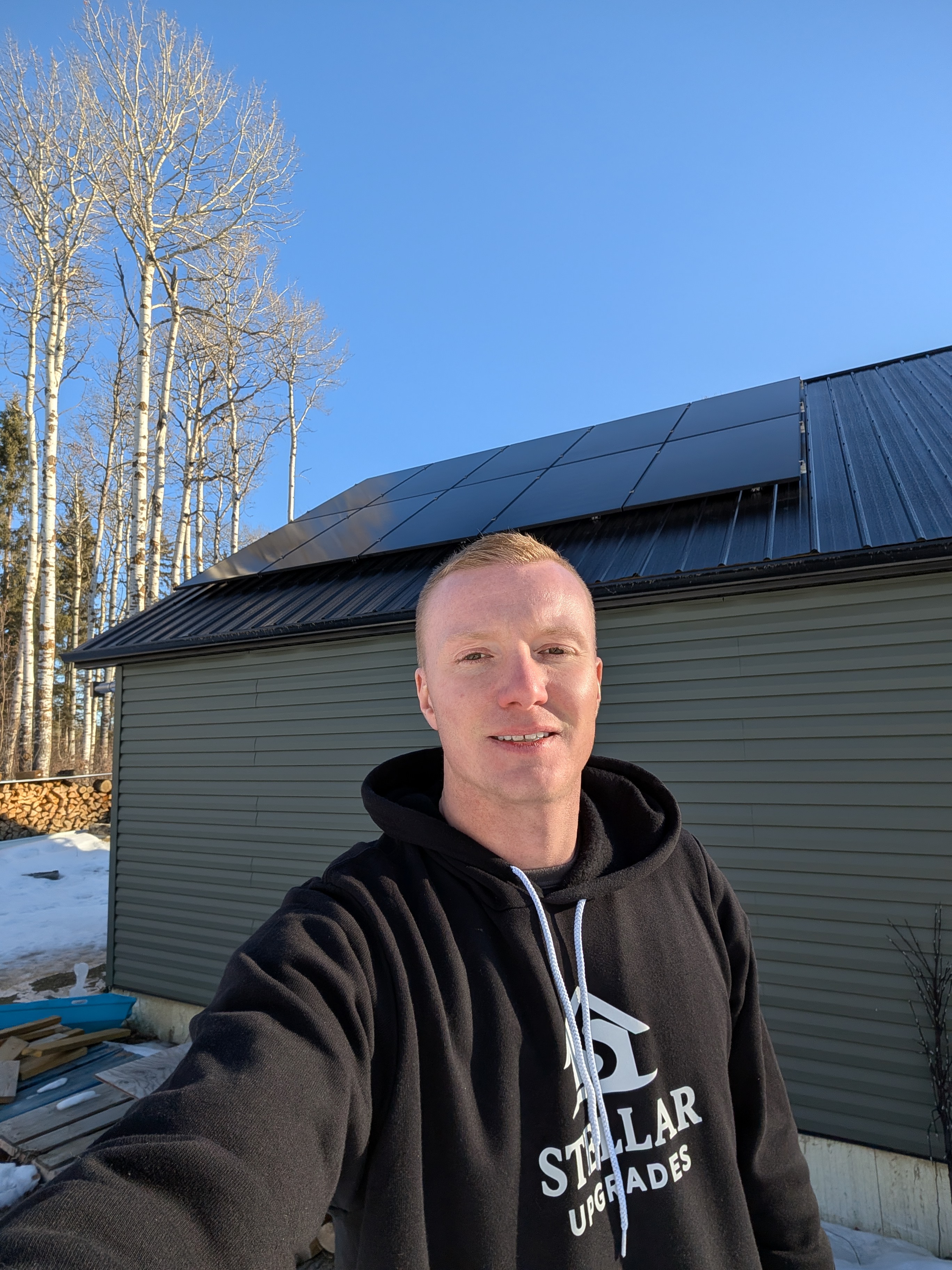 Jordan Walsh on site after completed installation