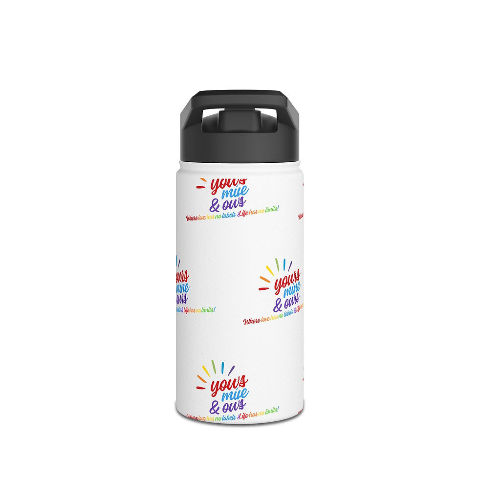 Thumbnail: Personalized Stainless Steel Water Bottle - Yours, Mine & Ours Design