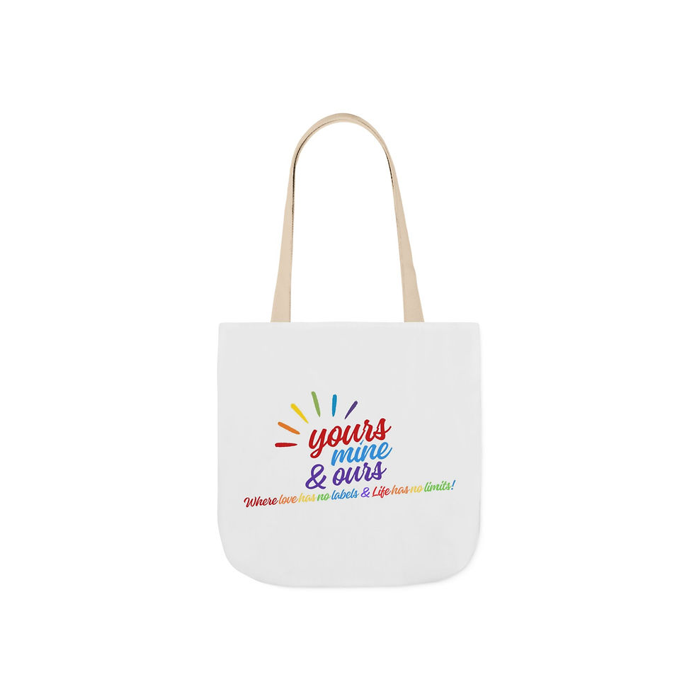 Thumbnail: Colorful Love Quote Canvas Tote Bag - Yours, Mine & Ours