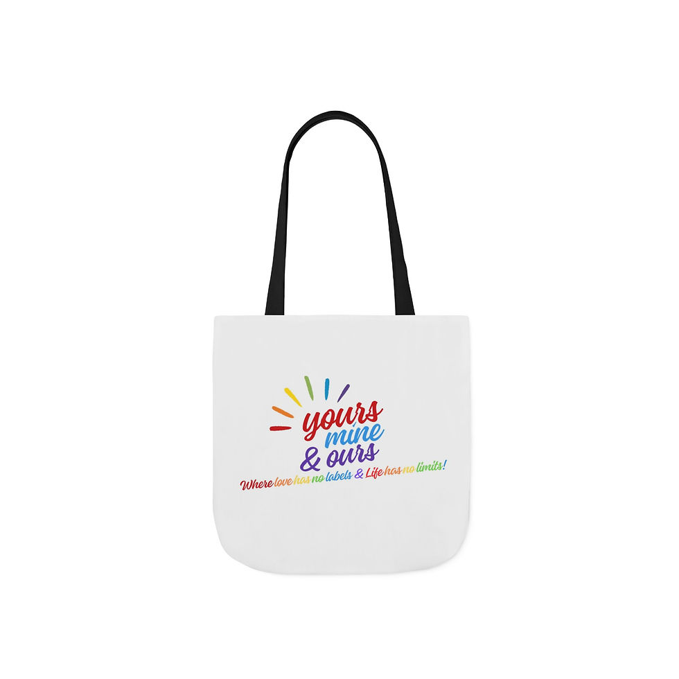 Thumbnail: Colorful Love Quote Canvas Tote Bag - Yours, Mine & Ours