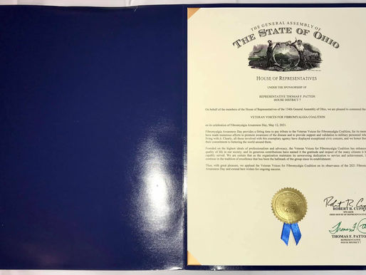 Veteran Voices For Fibromyalgia Receives a Commendation from the Ohio State House Of Representatives