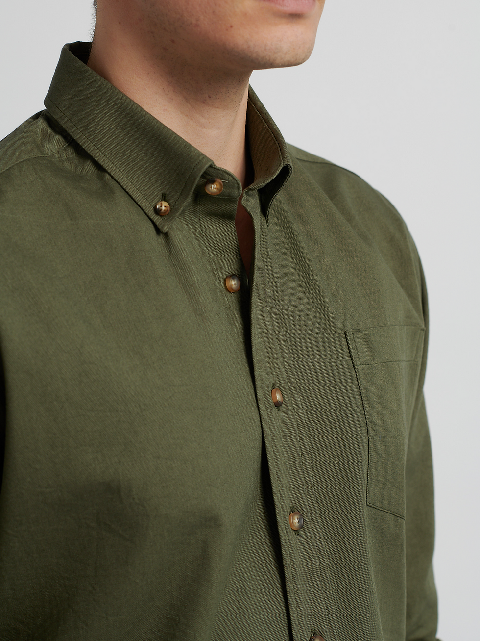 Miniature : Men's Oxford buttondown shirt in olive