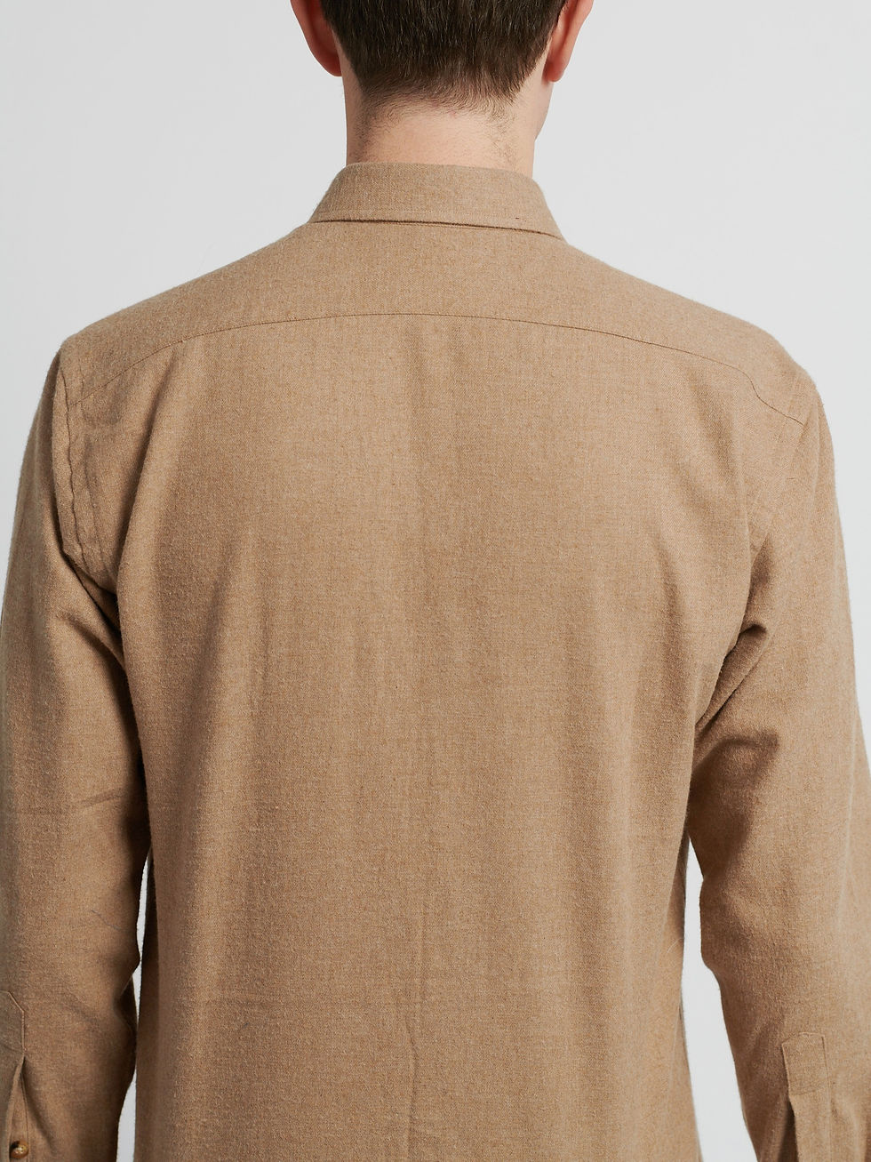 Miniature : Khaki brushed cotton buttondown shirt