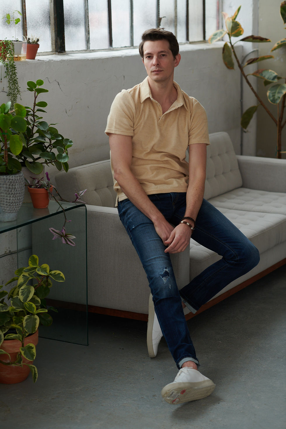 Thumbnail: Khakie terrycloth cotton polo