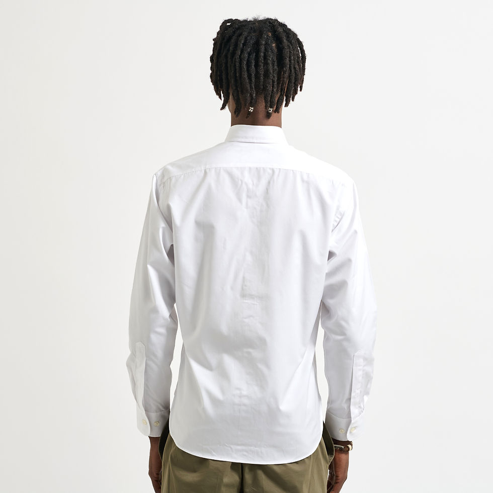 Miniature : man wearing white oxford cloth buttondown