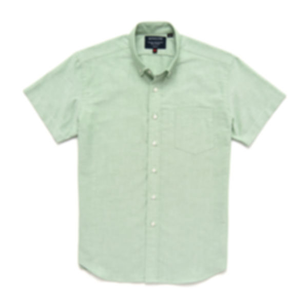 Mens Oxford buttondown in light green shortsleeve