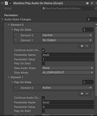 Example of inspector script in unity used for implementation