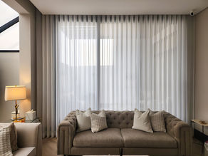 windows covering, with FOREST drapery track system and motorized. modern Majlis, Riyadh