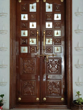 Wooden Puja Unit door
