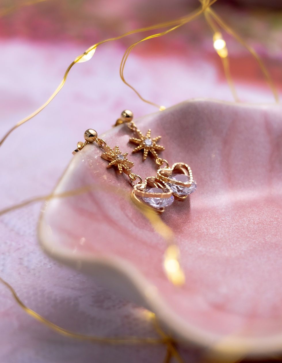 Thumbnail: Stella heart drop earrings 