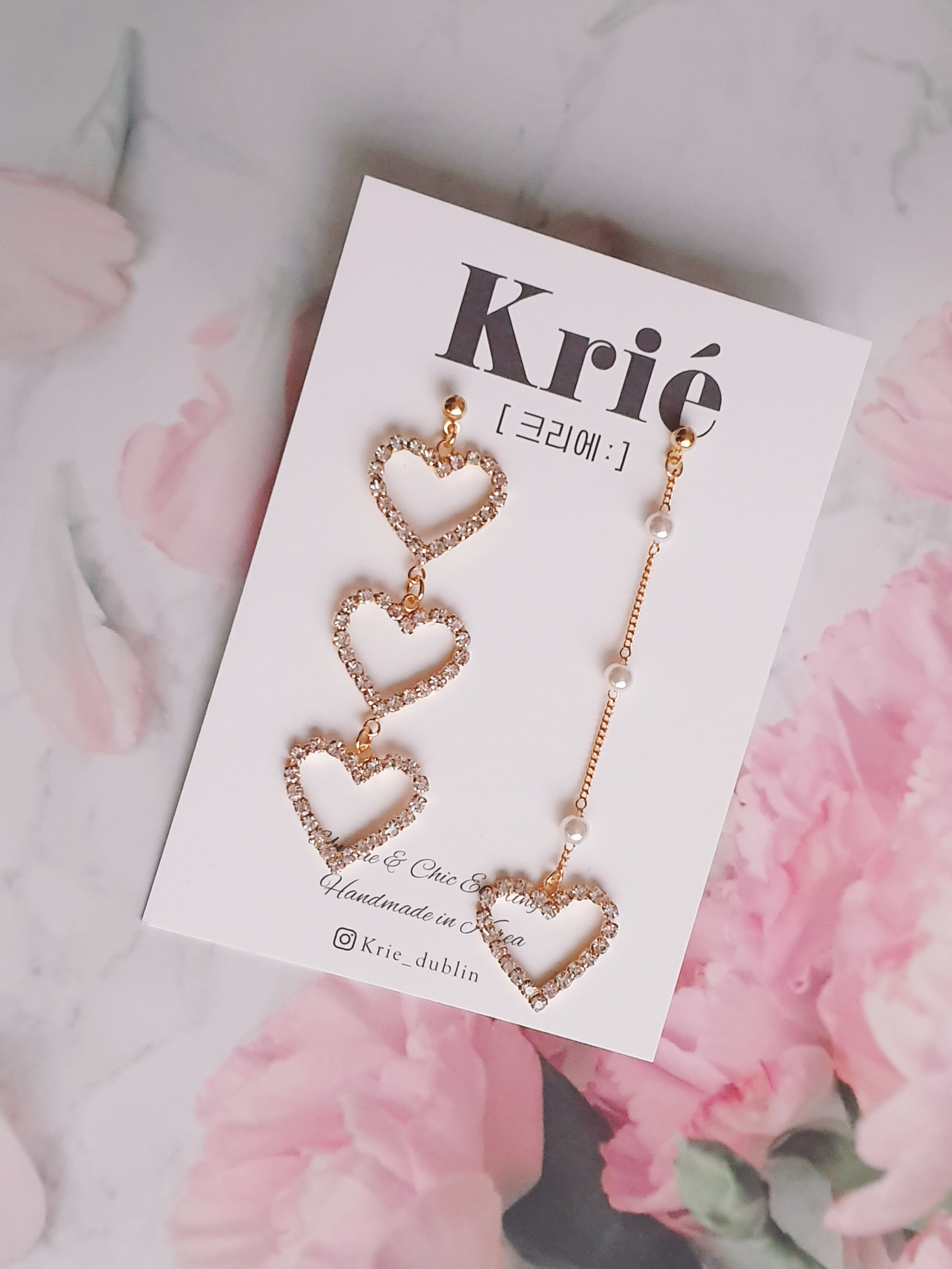 Triple heart earrings