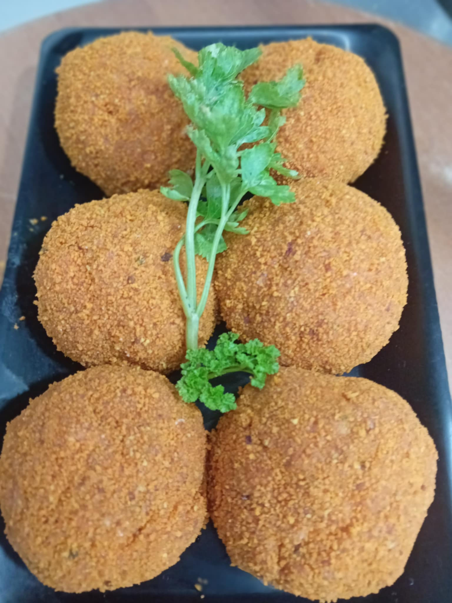 Boulette panée porc boeuf à la bruschetta