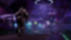 Armored sci-fi soldiers clash in a purple-lit spaceship corridor, with glowing energy shields and smoke.