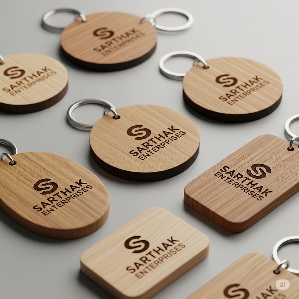 Laser engraving wooden/MDF Keychains from Sarthak Enterprises
