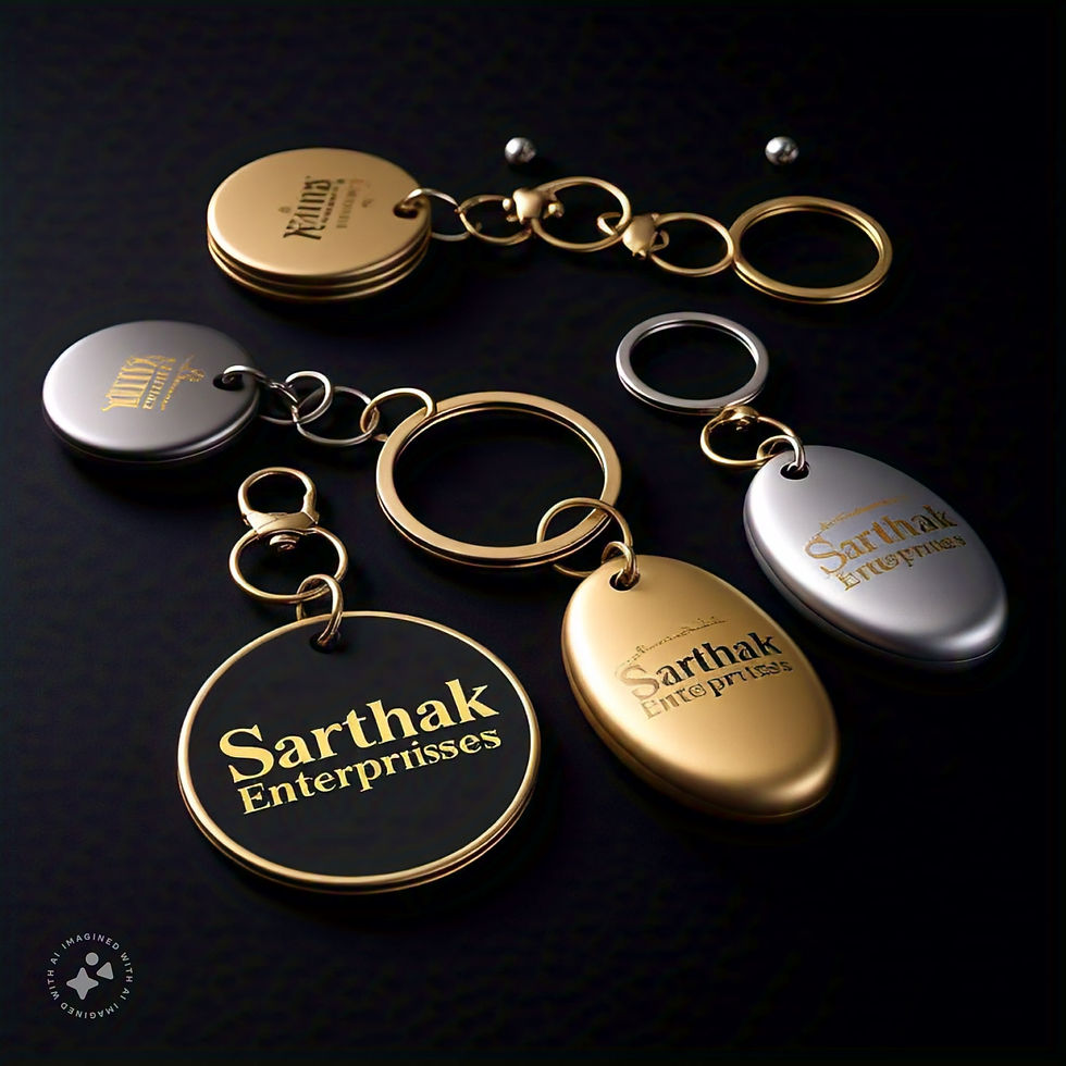 Oval & Round Logo Keychains (Qty: 100 Pcs.)