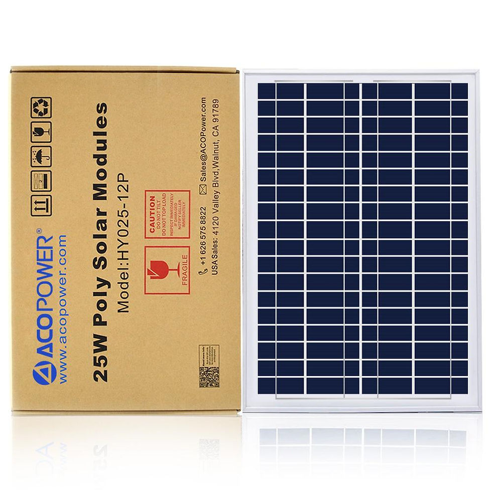 Thumbnail: ACOPOWER 25 Watts Poly Solar Panel, 12V