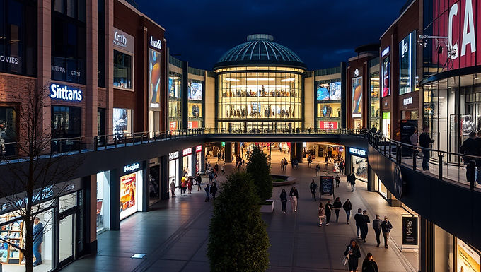 Milton Keynes city centre at night, local removals service in MK by RemovalsMK.uk
