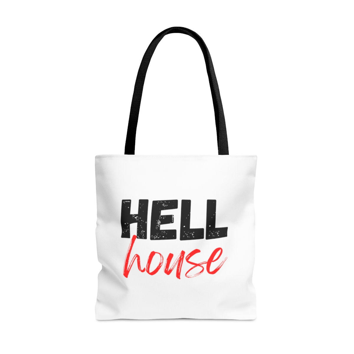 Hell House Tote Bag Red and Black Lettering