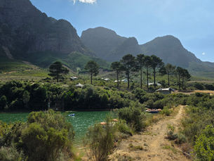 View of Camp Canoe and mountains