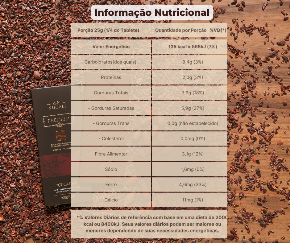 Miniatura: Chocolate Amargo Premium 70% Cacau 100g - Nugali