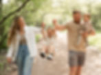 Young family walking in a park, newborn and family portfolio