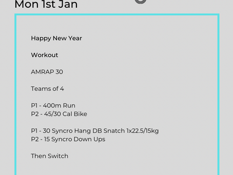 WOD’s 01-07th Jan 