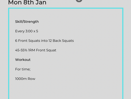 WOD’s 08-14th Jan 