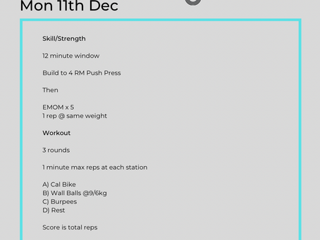 WOD’s 11-17th Dec