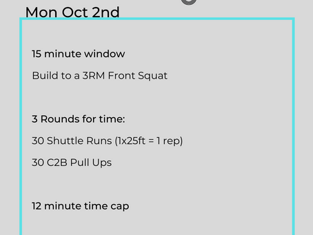 WODs: Oct 2nd- 8th