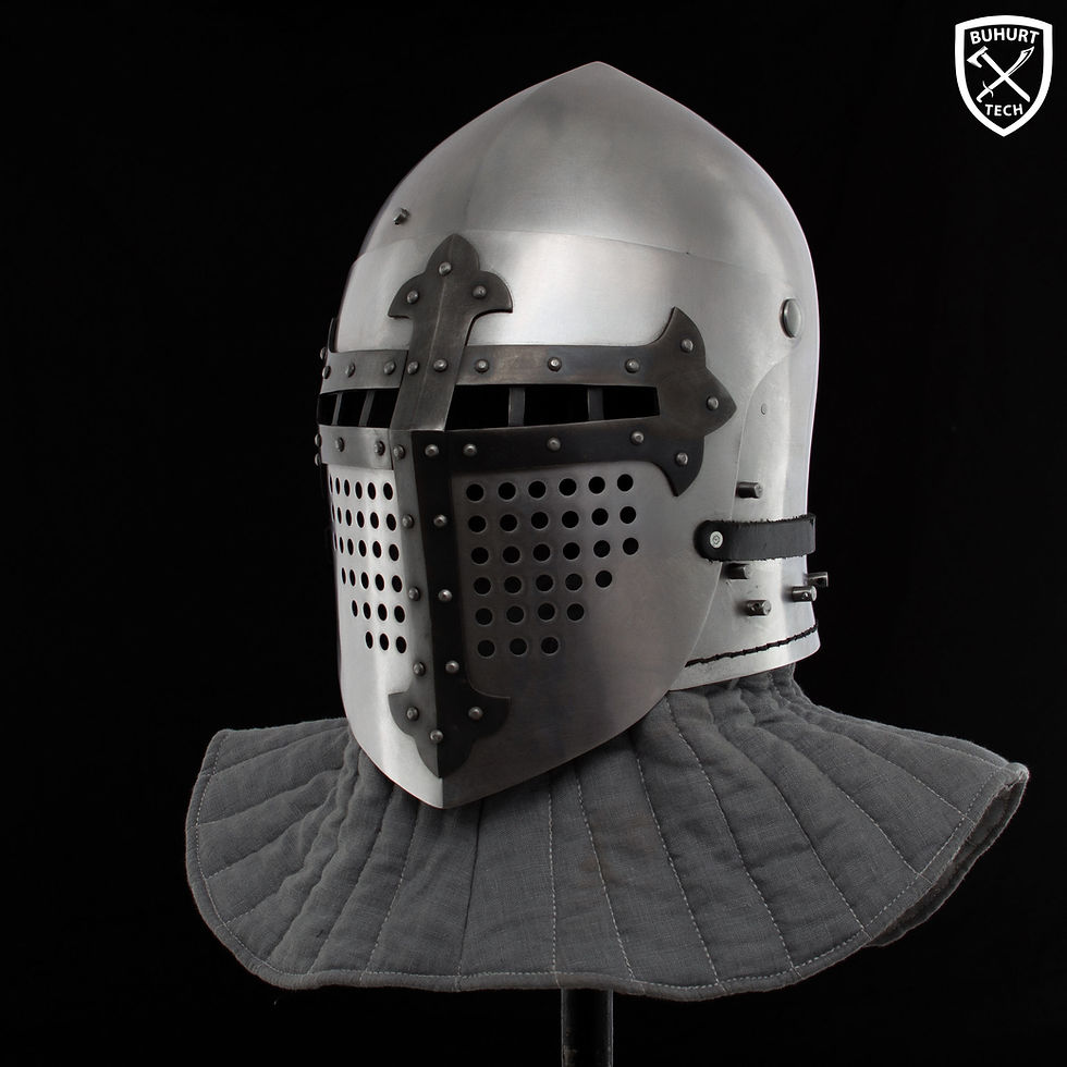 Thumbnail:  medieval buhurt sport battle knight full-plate head armor helmet for armored combat