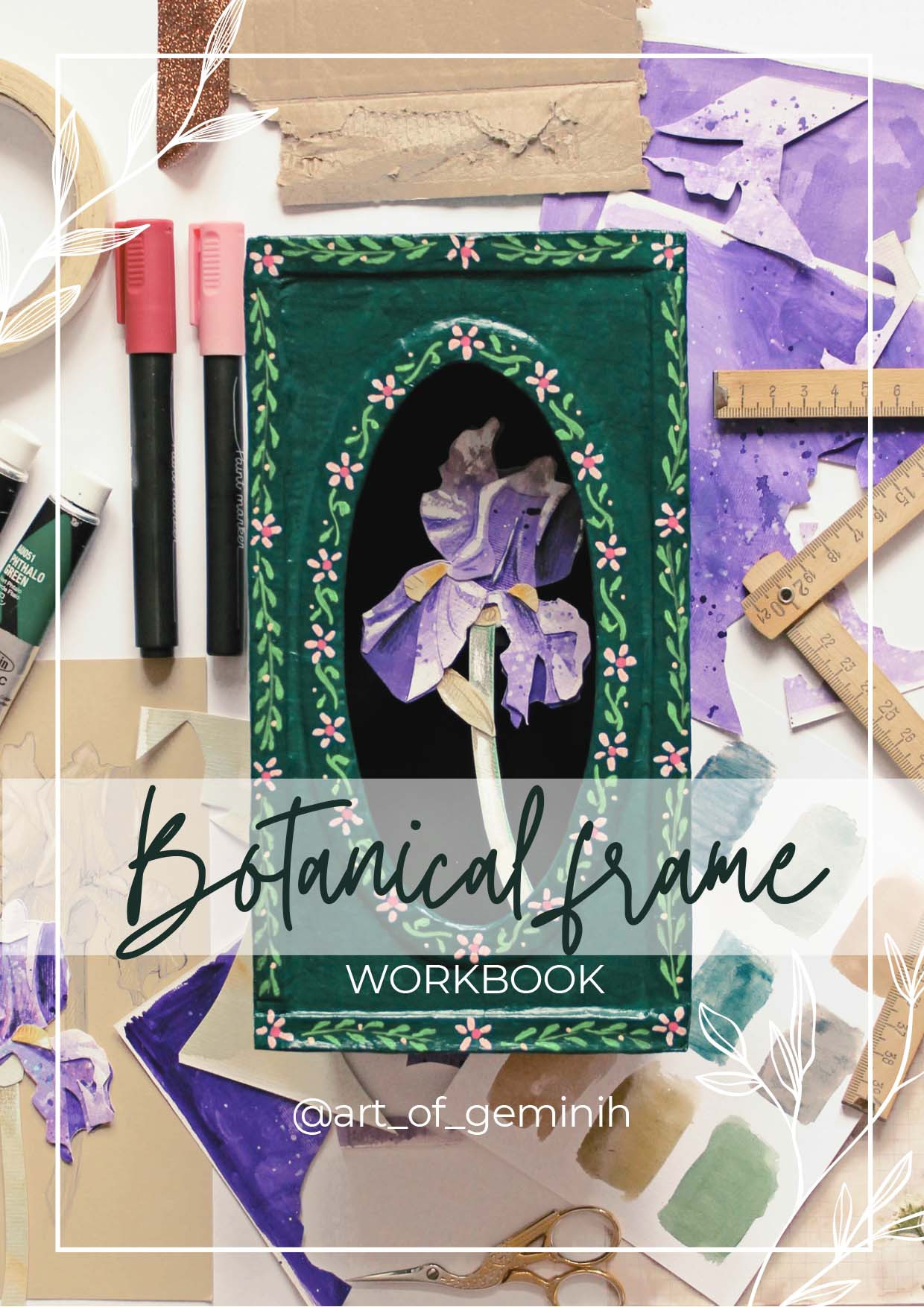 Botanical frame digital Workbook