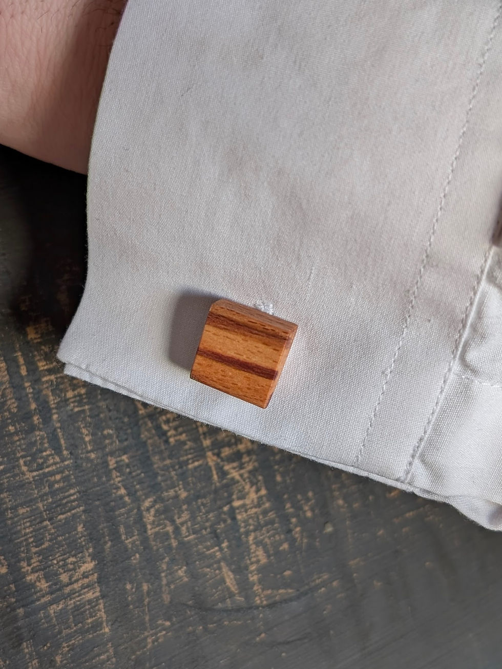 Thumbnail: Spalted Beech Wedge Wooden Cufflinks
