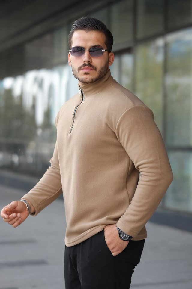 Küçük resim: Erkek Zip Yaka Polar Sweat