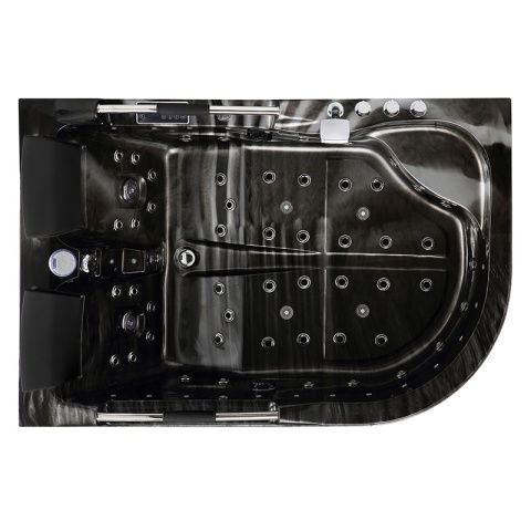Thumbnail: VENEZIA 761 BLACK WAVE LEFT HYDROMASSAGE BATHTUB 180x120 CM