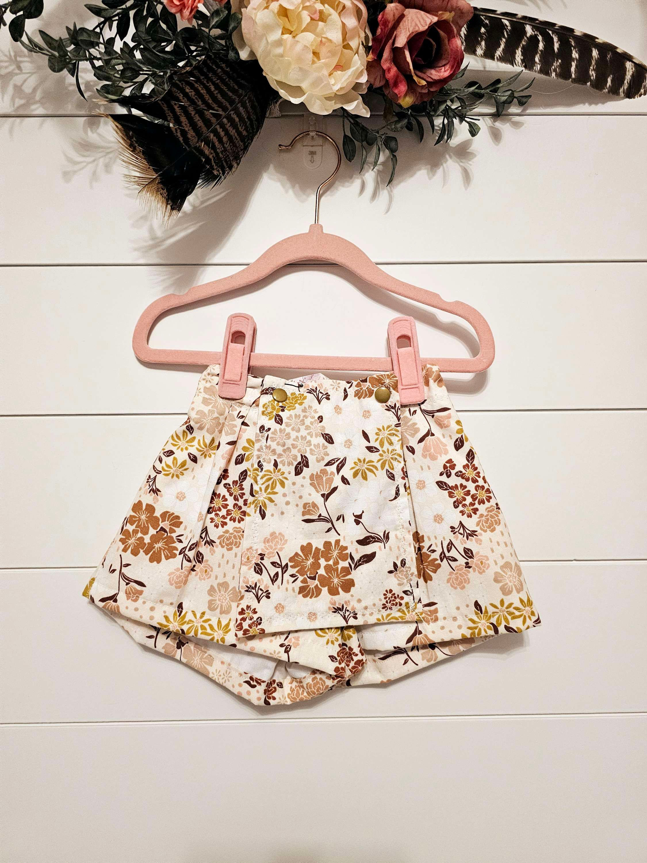 Burgundy floral scooter skirt size 2