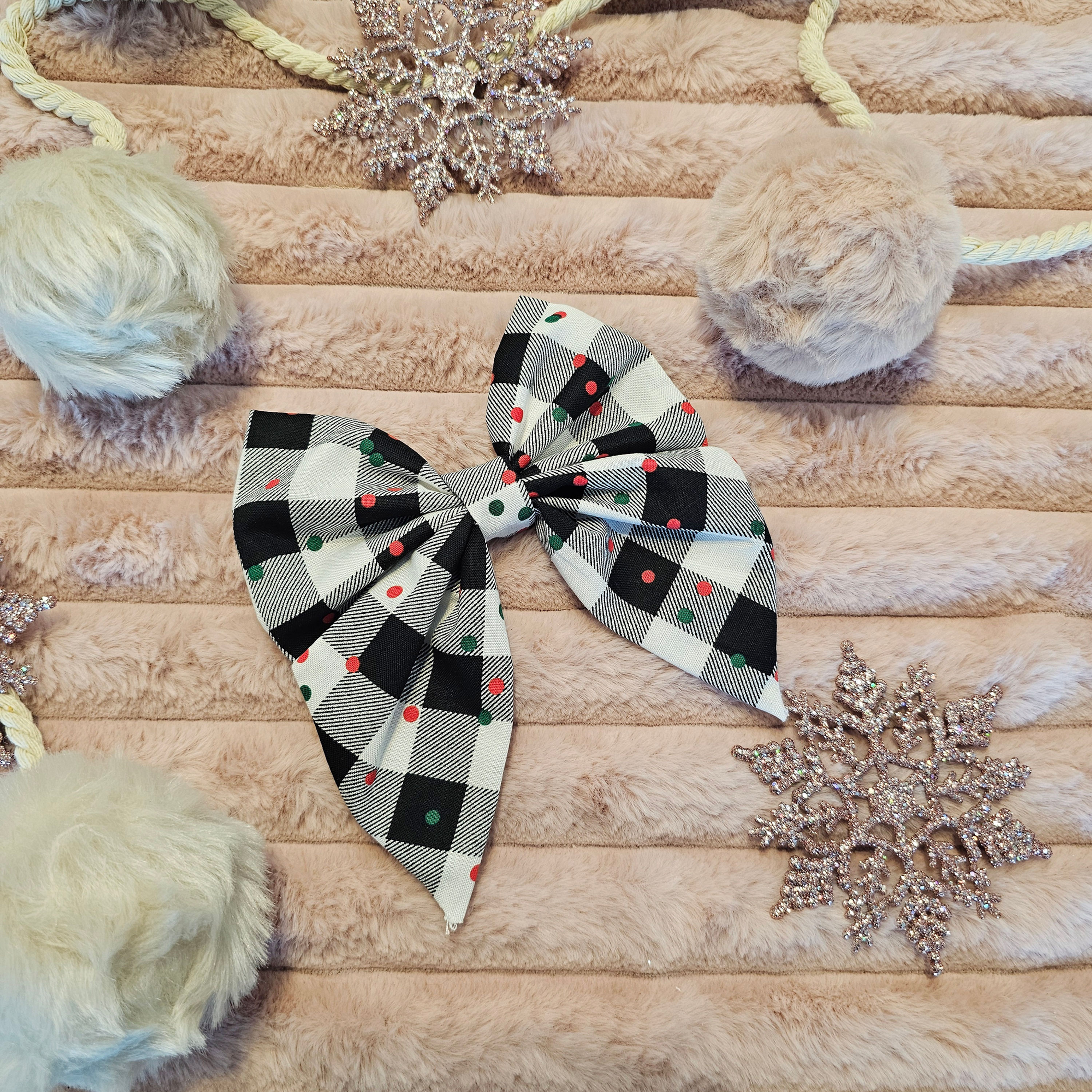 Plaid Polka Dot XL Sailor Bow