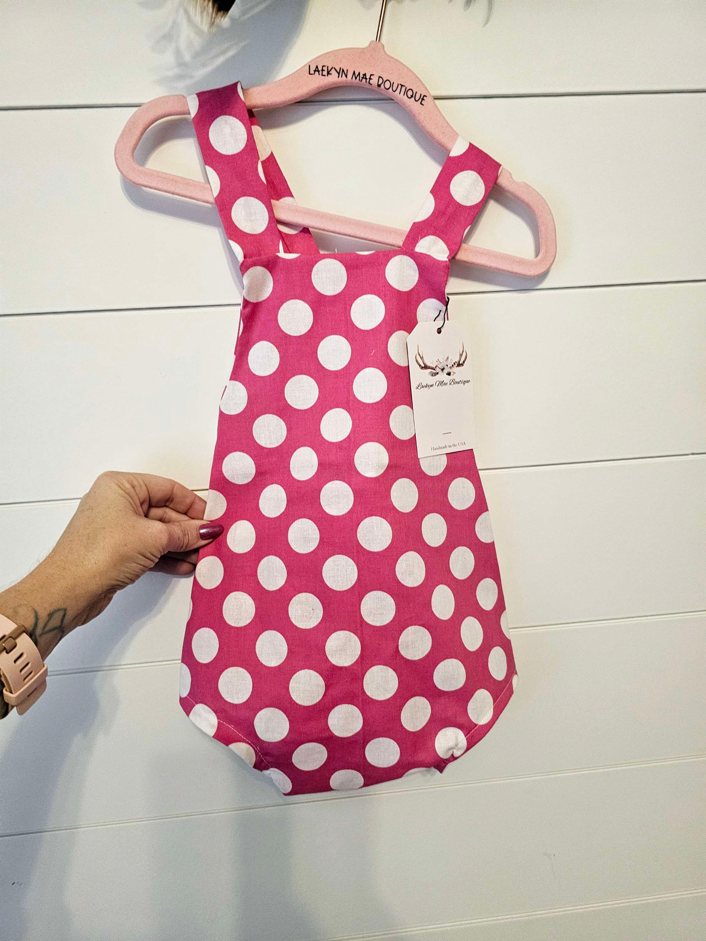 Pink Polka Dot Mouse Romper
