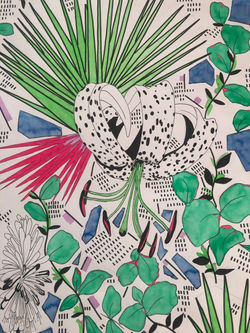 Maximalist and graphic painting using varying mediums