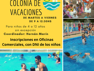 Inscripciones Abiertas para la colonia de vacaciones
