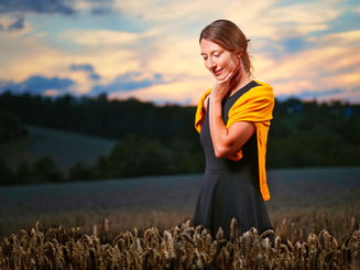 Sonnenuntergang, Sunset, Porträt, Portraits, Shooting, Outdoorshooting im Getreide