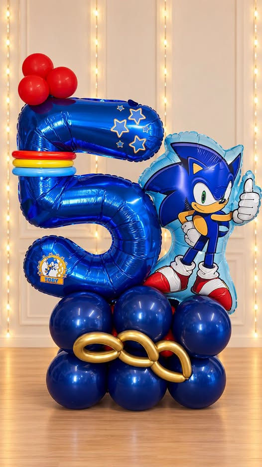 Personalised Sonic Balloon Stack