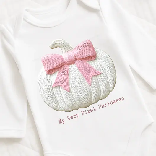 Personalised Embroidered Style My First Halloween Vest - pink